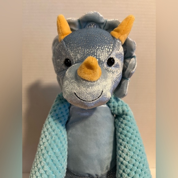 Scentsy Terra the Triceratops  Blue and Yellow Plush Toy Stuffed Animal - Picture 2 of 7